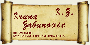 Kruna Zabunović vizit kartica